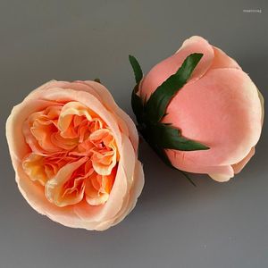 Decorative Flowers 5Pieces Roses Head Wedding Bridal Accessories Clearance Christmas Decorations For Home Scrapbooking Artificial