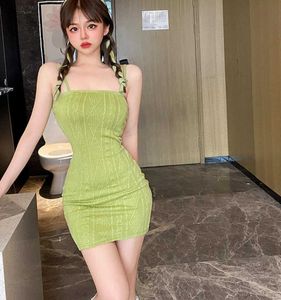 ملابس الحفلات ملابس المرأة 2023 Girls Y2K Green Summer Bodycon Mini Harajuku chic and elegant woman dress tunic streetwear frocks