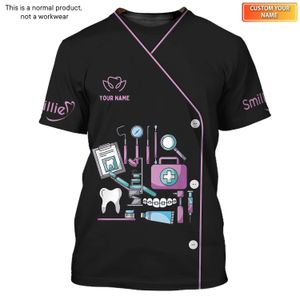 Camiseta feminina personalizada para dentista estampada uniforme de trabalho para clínica odontológica 230615