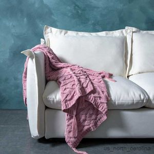 Decke Inyahome Chenille-Überwurfdecke mit Quasten, strukturiert, gestrickt, warm, flauschig, gemütlich, Plüsch-Plaids für Herbst, Couch, Bett, Framhouse R230615