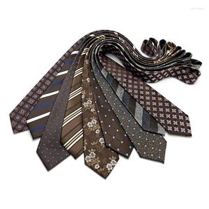 Bow -slipsar 2023 8 cm kaffebrun affärs lyx slips för män högkvalitativ mode vintage slips manlig gåva med låda