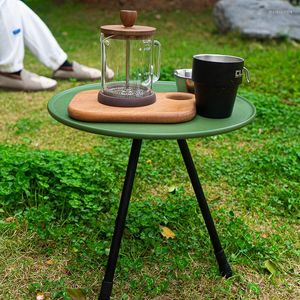 Camp Furniture Outdoor Folding Small Round Table Camping Portable Lifting Simple Tea Wild Dining Courtyard Coffee