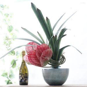 Decorative Flowers Artificial Ornamental Plant Swan Red Palm Dicentra Spectabilis False Bonsai Home Office Decorate