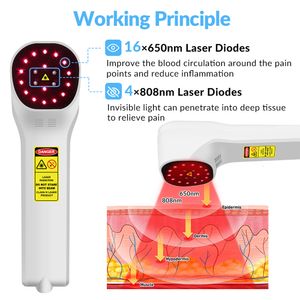 Leg Massagers ZJZK LLLT Body Pain Laser Therapy Device 4x200mW 808nm for Arm Knee Shoulder Back Pain Arthritis Tennis Elbow Wound healing 230614