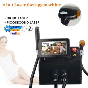 Новый 808 Picosecond Laser Tattoo Machine и снятие волос 2 в 1 -диодном лазере Постоянный портативный