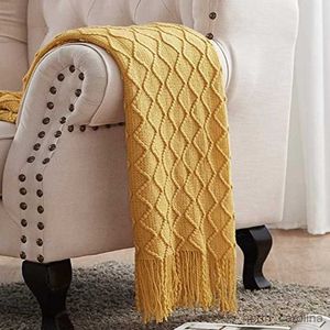 Blanket Inyahome Textured Fall Throw Blanket For Couch Soft Thick Knitted Blanket Autumn Knit Blanket For sofa bed cozy Decorative R230615