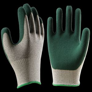 Frostade veckade anti-skurna gummiskum Latex Anti-Wear Anti-Slip Gloves Gardening Gloves