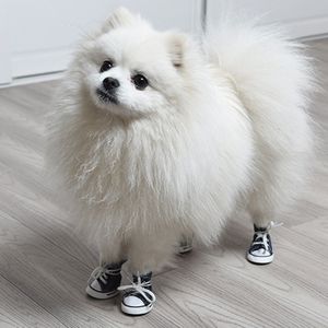 Pet Protective Shoes Anti-skidding Denim Canvas Dog Shoes Pet Shoes Waterproof Shoes Sneakers Breathable Booties For Dogs Socks Pet Supplies 230614