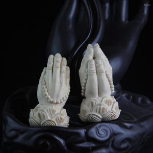 Garden Decorations Attractive Hand Sculpture Wood Buddha Exquisite Carved Tea Ceremony Ornament Statue