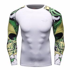 Herr t-shirts män mma kompression skjortor rashguard fitness långa ärmar basskikt hud tätt vikt lyft män gym löpning kläder t skjortor 230615