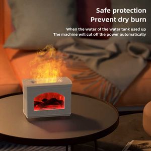 Humidifiers Fireplace Flame Air Humidifier USB Aroma Essential Diffuser For Home Room Fragrance Electric Aromatherapy