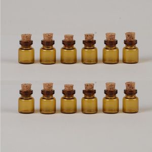 13*18*6mm 06ml Mini Brown Glass Bottles With Cork Empty Tiny Glass Vials Jars Small Gift Bottle 100pcs/lot Free Shipping Lwmwp