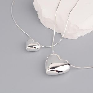 Kedjor Panjbj 925 Sterling Silver Love Heart Necklace For Women Girl Simple Female Korean Jewelry Drop Wholesale