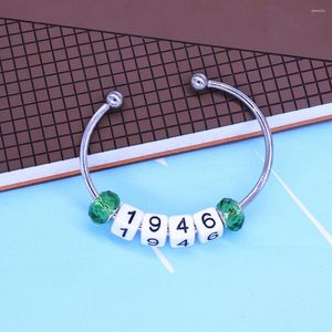 Bangle Drop Ship Greek Sorority White Rose Green European Beads The Links Incorporated 1946 Bangles For Women