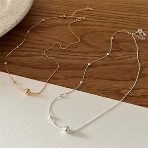 Authentic 925 Sterling Silver Mix Snake Bead Chain Choker Necklaces For Women Girls Geometric Statement Necklace Birthday Gifts