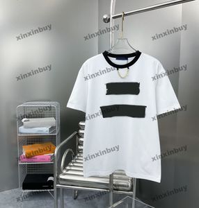 Xinxinbuy Men Designer T-SHIRT 23SS Iron Iron Chain Stampa Stampa a maniche corte Cotone Women White S-2xl