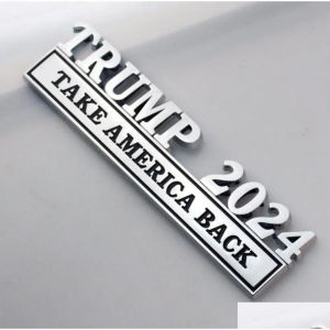 Dekoracja imprezy metal Trump 2024 Take America Back Car Zakleja 4 kolory Drop dostawa domowy ogród Świąteczne zapasy Fy5887 0615