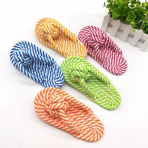 Pet Chewing Toy Flip Flop Cotton Rope Shoes Puppy Teeth Cleaning Toys For Small Medium Large Dogs Indoor Molar Teething Toy