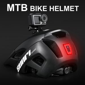 サイクリングヘルメットBoler MTBロードバイクダウンヒルヘルメットLEDライトカメラホルダー屋外スポーツライディング自転車230614