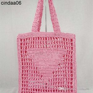 デザイナーショッピングバッグ新しい大容量ロープショルダーバッグ中空のレターバッグホリデー女性用織りバッグ