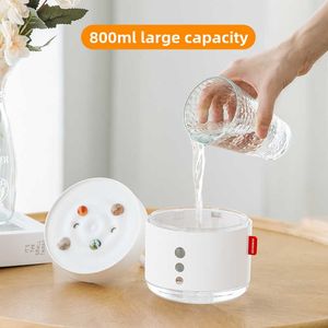 Umidificatori Umidificatore ad ultrasuoni portatile ricaricabile Diffusore di aromi con lampada calda per la stanza di casa Ugello Daul Umidificatore USB