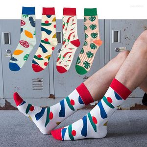 Kvinnor Socks Design Creative Cartoon Graffiti Illustration Plant Kawaii Rolig Casual Women's Cotton Streetwear Harajuku