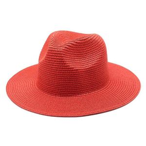 Vår sommar sunhat kvinnor män strå hatt breda grim hattar kvinna man avslappnad topp hatt kvinnlig semester strand mössor man mode utomhus tr254p