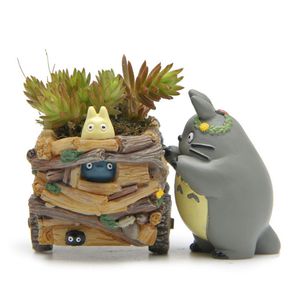 Oggetti decorativi Figurine Cartone animato moderno Fioriera succulenta Vaso Resina Artigianato creativo Carino Totoro Vaso da fiori Decorazioni per la casa Beldam Jiji Coppia Gatto Vaso 230614