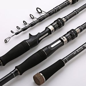 Boat Fishing Rods HFBIRDS Carbon Telescopic Rod Spinning Power MH 182124273036m Ultra light tackle 230614
