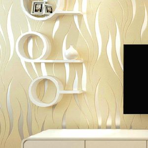 Wallpapers Modern Beige 3D Striped Wallpaper For Walls Roll Living Room TV Background Wall Decoration Papers Home Decor Bedroom