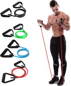 Resistance Bands 5 Nivåer med handtag Yoga Pull Rope Elastic Fitness Träning Band för hemträning Styrka Training 230614