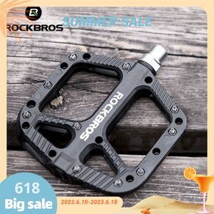 Bike Pedals ROCKBROS Ultralight Seal Bearings Bicycle Bike Pedals Cycling Nylon Road bmx Mtb Pedals Flat Platform Bicycle Parts Accessories 230614