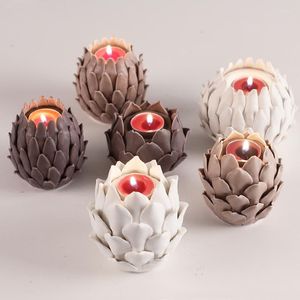 Świece retro lotus artykuły wyposażenia domu dekoracja ceramiczne rzemiosło ślubne centralne elementy
