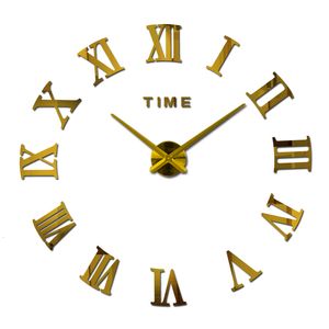 Стеновые часы творческие большие акриловые зеркальные настенные часы DIY Quartz Watch Одиночные часы современные дома наклейки на гостиную 230614