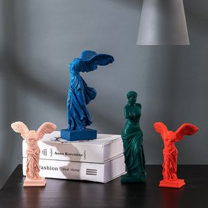 Decorative Objects Figurines Home Decor Resin Sculpture Statue Room Decoration Goddess of Victory Nordic Character Statue Desktop Decoration Art Supplies 230614