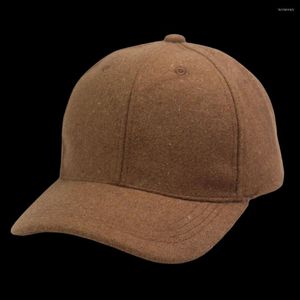 Top kapakları sıcak kış yün beyzbol şapkası erkekler için kadınlar ayarlanabilir pirinç toka düz 6 panel gri siyah kahverengi pembe