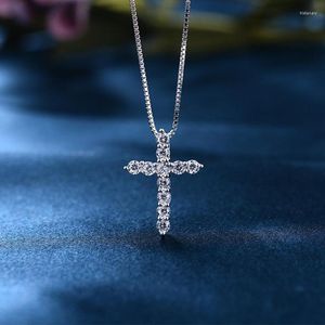 Kedjor Fashion Y2K Kvinnor Shiny Crystal Zircon Cross Pendant Necklace For Girl Chain Punk Party Jewelry E872