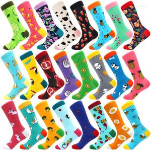 Men's Socks Women Novelty Happy Cartoon Sock Creative Design Print Cotton Funny Men's Big Size Crew Hip Hop Long