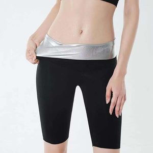 Aktiv shorts infil ovanför knälängd yogabyxor kropp shaper sport sömlös kontroll kort bastu byxa neopren absorbera svett