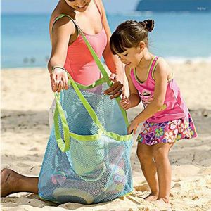 보관 가방 어린이 해변 장난감 메쉬 가방 아이 쉘 장난감 조개 수영장 모래 주최자 소년 및 여자 선물