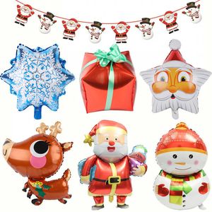 Nya god julballonger Santa Claus Snowman uppblåst ballong DIY Juldekorationer Hem Julen Nyår Navidad Decors