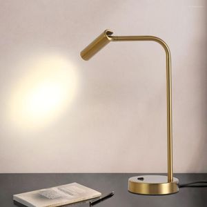 Table Lamps Nordic Bedroom BedsideTable Lamp Simple Modern American Luxury El Study Reading Decorative LED Light