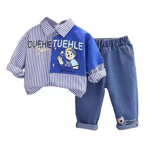 Kleidungssets Babykleidung Frühling und Herbst Jungenkleidung Langarmhemd Jeans lässiger hübscher Anzug 1-3 Jahre alt 2-teiliges Set 230614