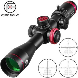 Fire Wolf qz 4-16x44 Escopo FFP Verde Caça Verde Visão Óptica Riflescope Tactical Primeiro Plano Focal Riflescope