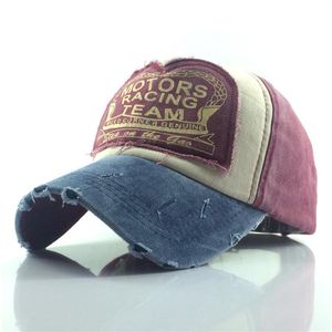 Projektant mody Motor Racing Team Mężczyzna wykonał skąpe retro bawełniane bawełniane baseballowe snapback czapki kobiety hats266c