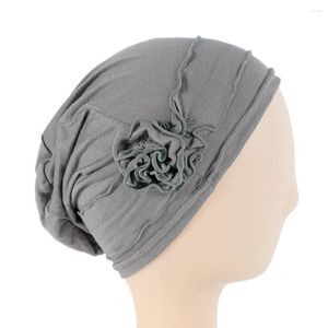 Шарфы простые милый цветочный мусульманин под кепкой внутренний хиджаб подчеркивается женский завеса модальная капота для головного повязки.