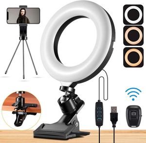 Blitzköpfe 6/8 Zoll Selfie Ringlicht Pografie LED-Lampe PO Ringlichtbeleuchtung mit starkem Stativ-Telefonhalter