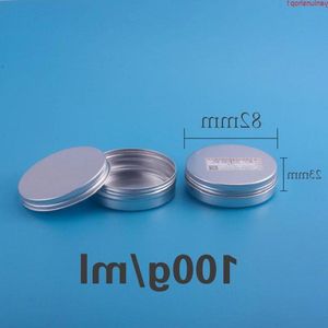 100ml Screw Thread Lid Empty Makeup Tool Cream Sample Jar Metal Aluminum Round Tin Cans Box Conditioner 30pcs/lothigh quantty Ihrwd