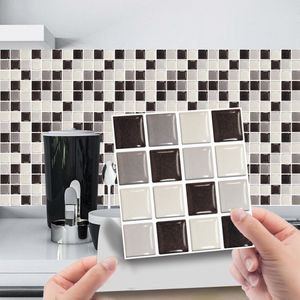 Square Mosaic Tile Stickers Home Decor Living Room Kitchen Art Mural Wallpaper Bathroom Floor Decoration Waterproof Wall Decals