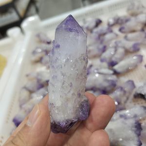 Decorative Figurines Natural Amethyst Backbone Black Crystal Chip Treatment Rough Gem Mineral Specimen Jewelry Making Gift